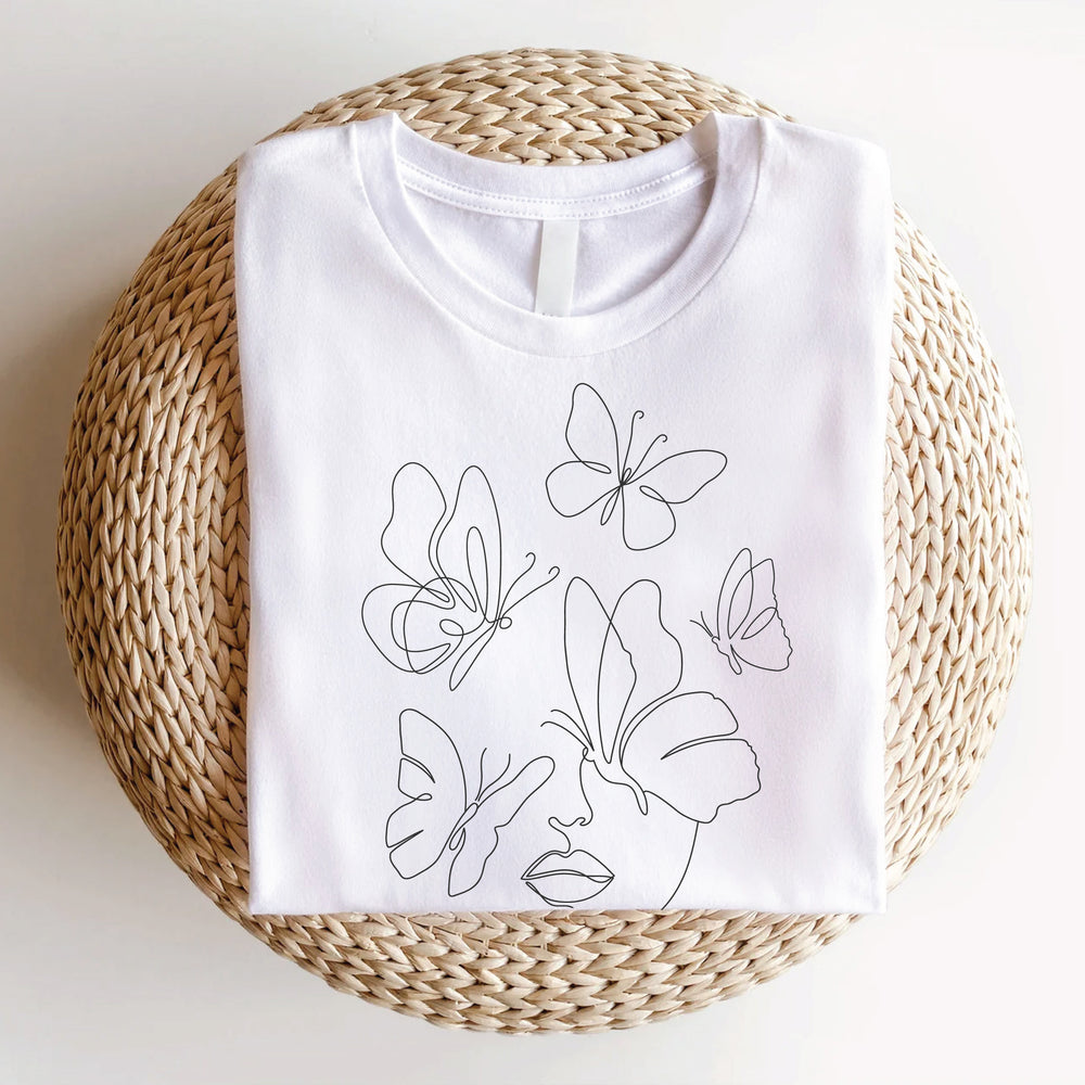 
                  
                    One Line Face with Butterfly T-Shirt
                  
                