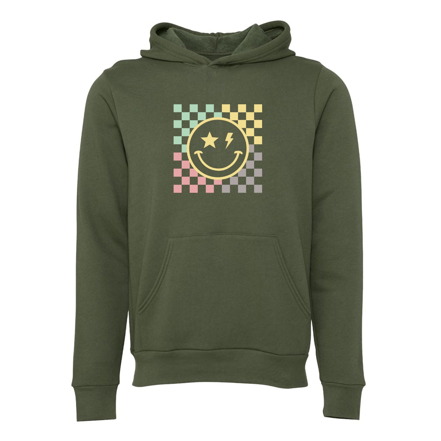 
                  
                    Checkered pattern Smiley Face Hoodie
                  
                