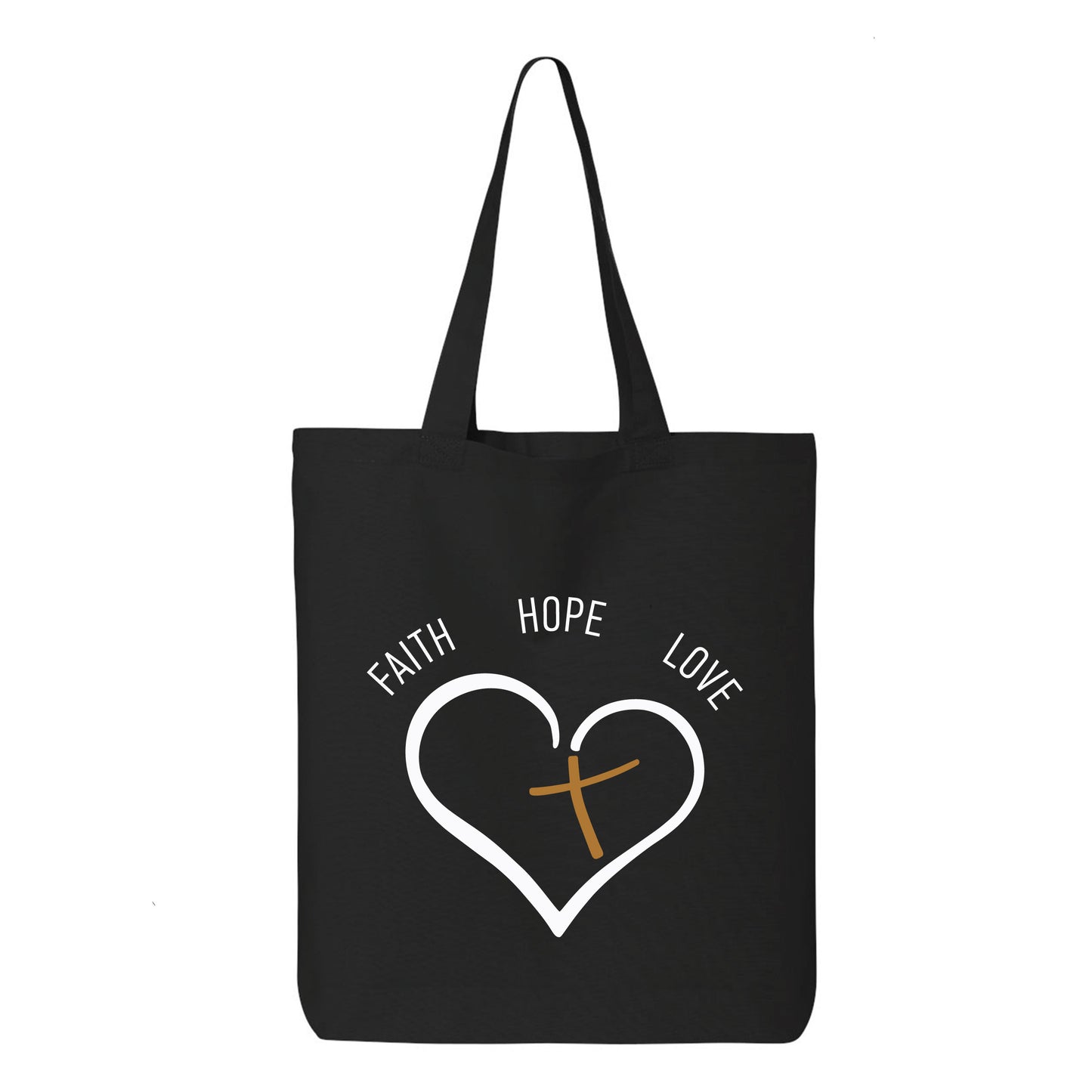 
                  
                    Faith Cross, Faith Hope Love Tote Bag
                  
                