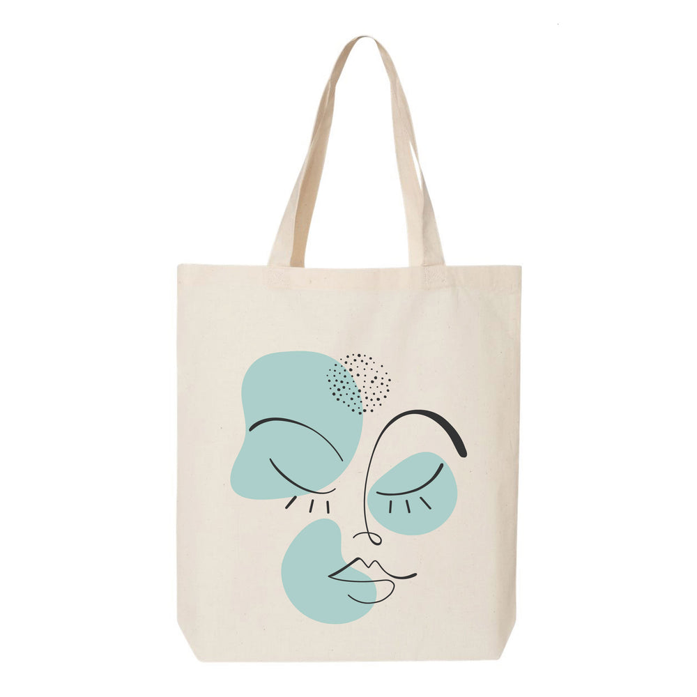 One Line Face Tote Bag