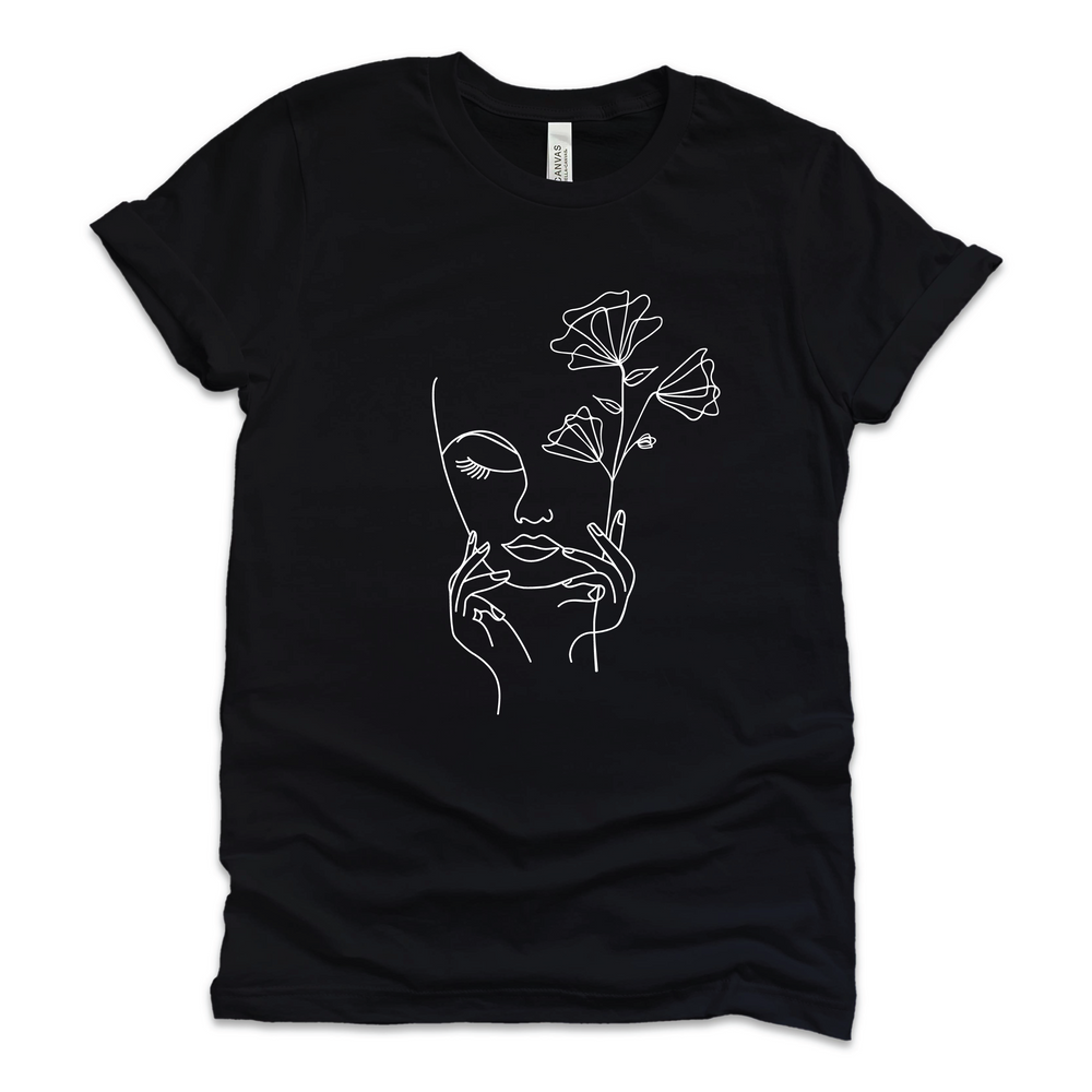 
                  
                    Woman Face with Flowers T-Shirt
                  
                