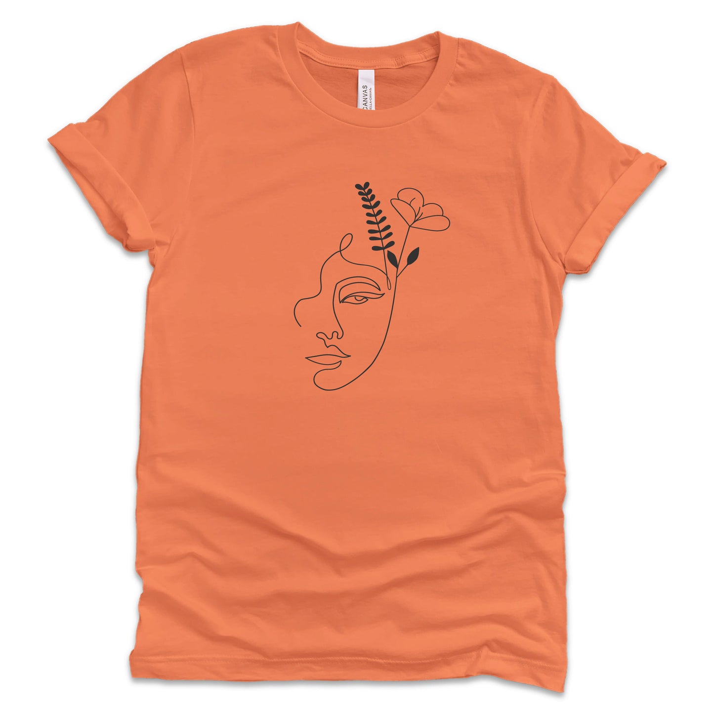 
                  
                    One Line Face with Flowers T-Shirt
                  
                