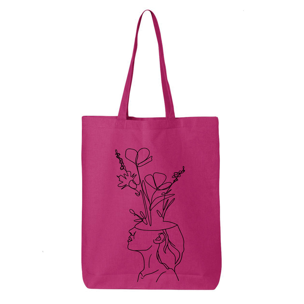 
                  
                    One Line Face with Flowers Tote Bag
                  
                