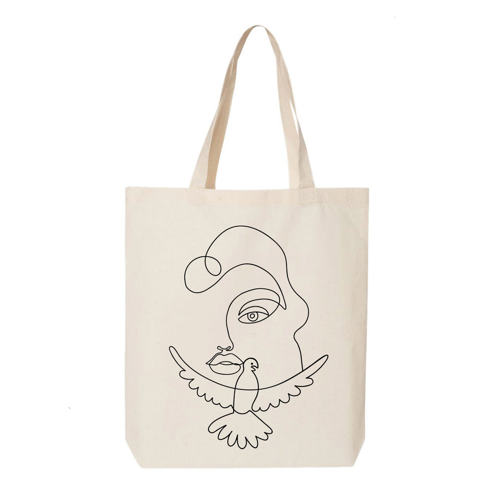 One Line Drawing Tote Bag