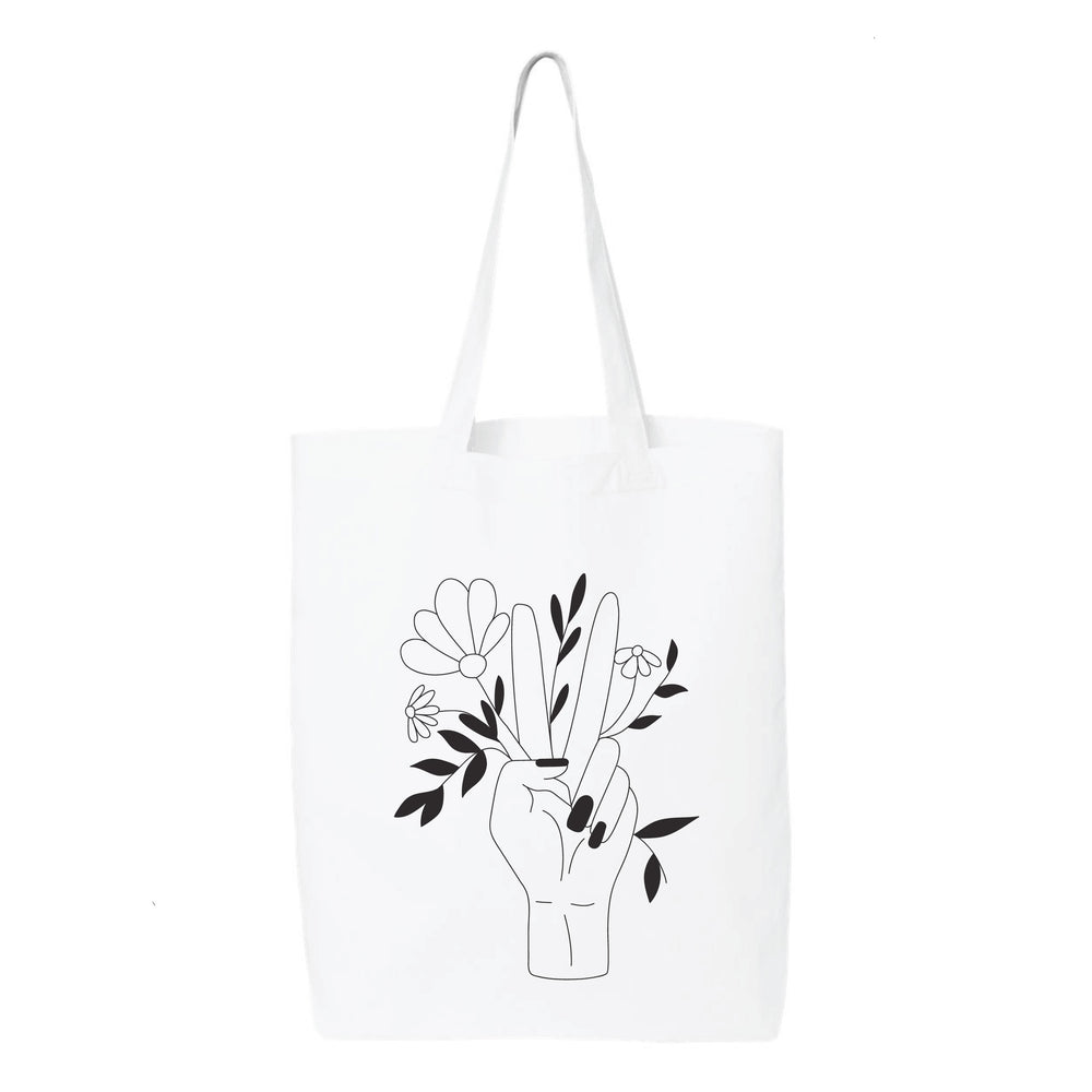 Wildflower Peace Sign Tote Bag